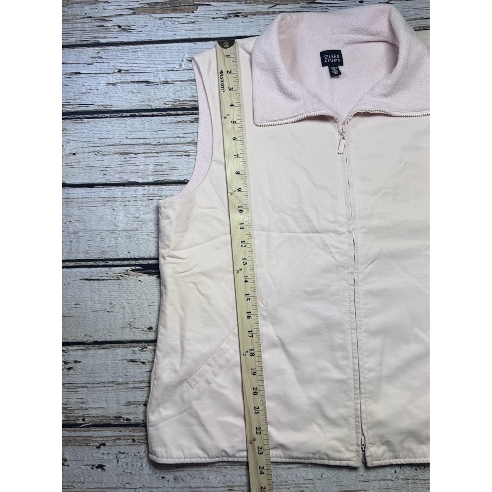 Eileen Fisher Size Medium‎ Women's Vest Jacket Pockets Pink Fleece Lined - Picture 4 of 6